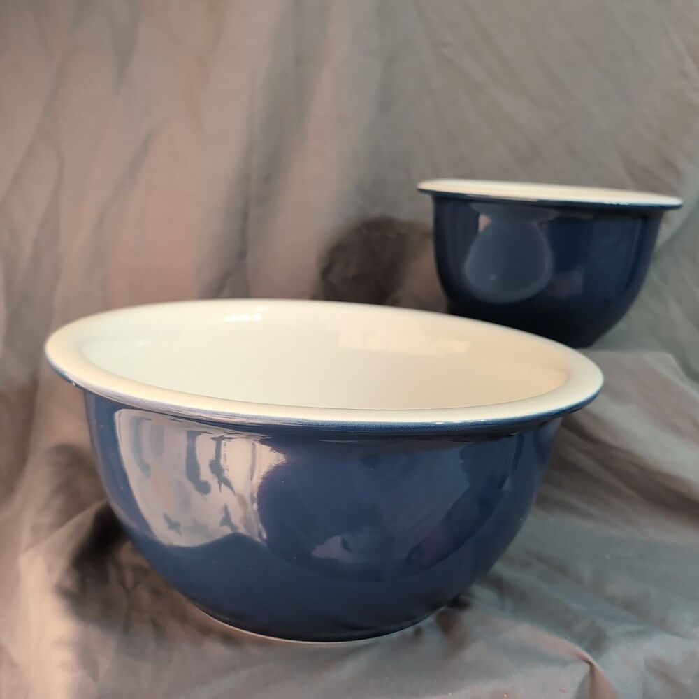 Corelle Coordinates Stoneware Nesting Bowls 1qt 3qt Set 2 Mixing Blue White